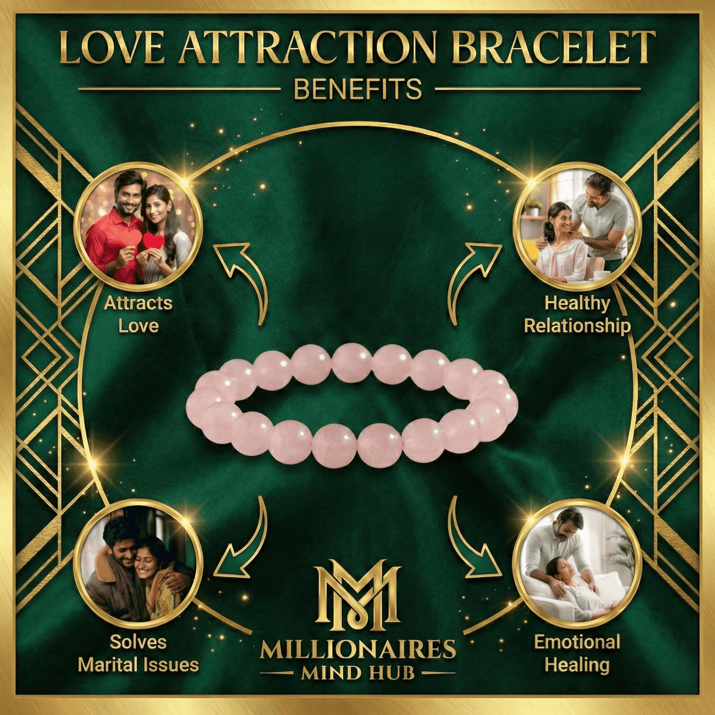 Relationship Bracelet – Love, Harmony & Emotional Bond Crystal Bracelet