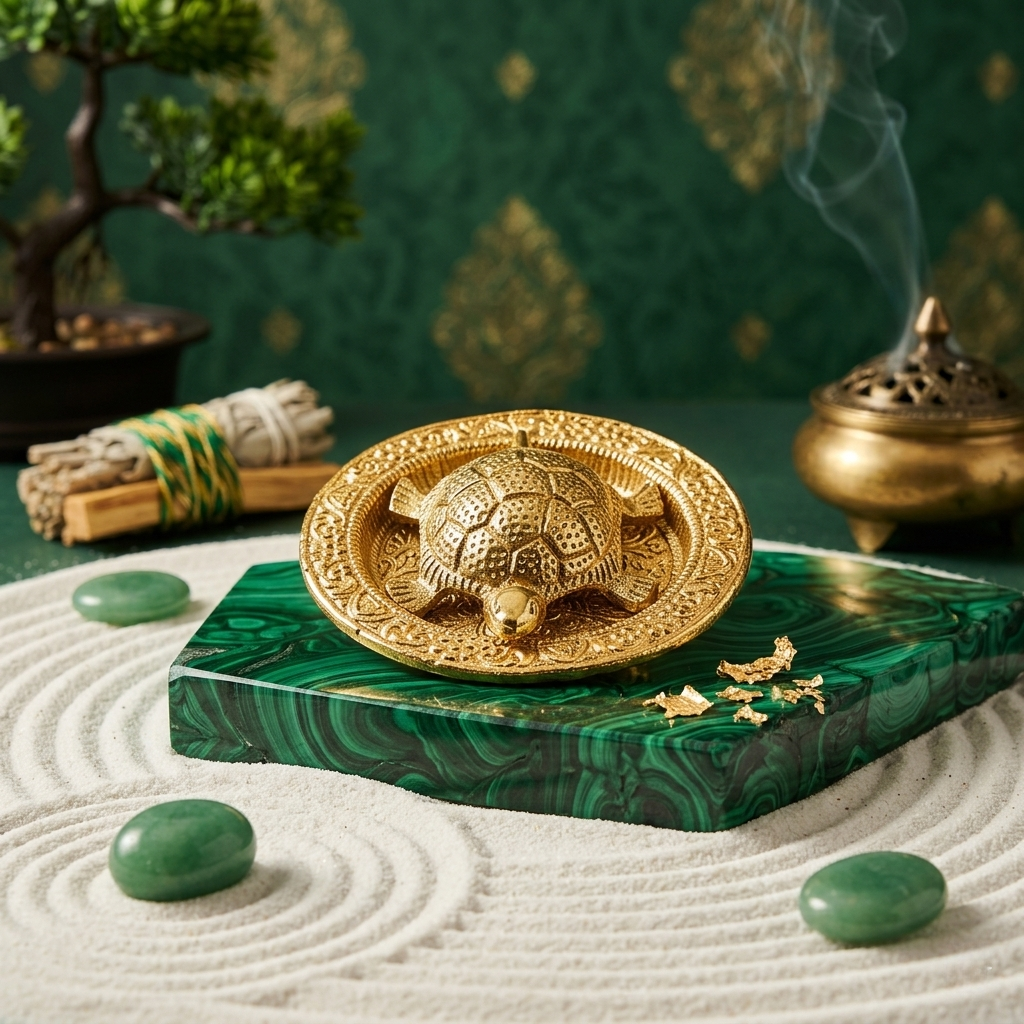 Golden Plate Tortoise – Vastu Wealth, Stability & Positive Energy Decor