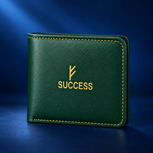 💚 Success Wallet for Men | Premium Green Leather Wallet | Lucky Prosperity Wallet with Card Holder